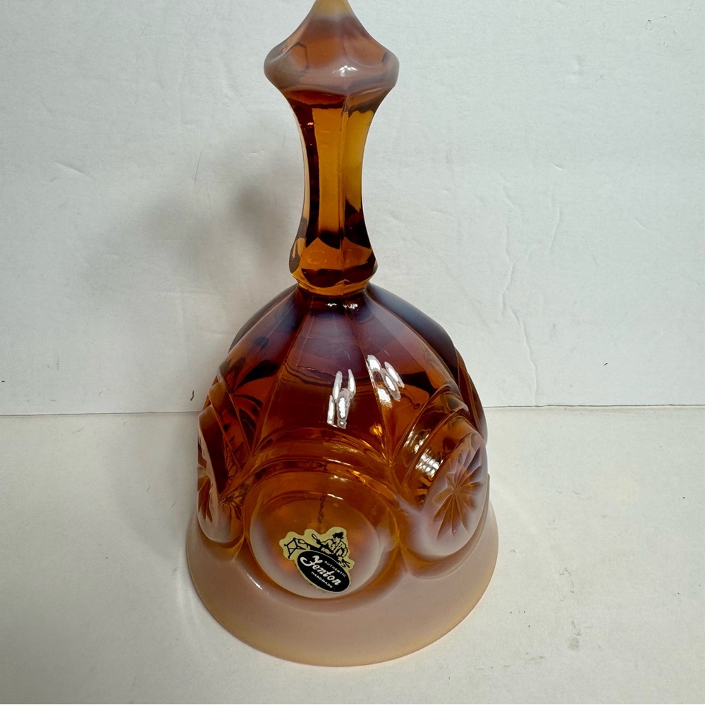 Vintage Fenton bell Glass Cameo Opalescent Moon and Stars Bell
